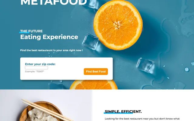 MetaFood recommendation interface